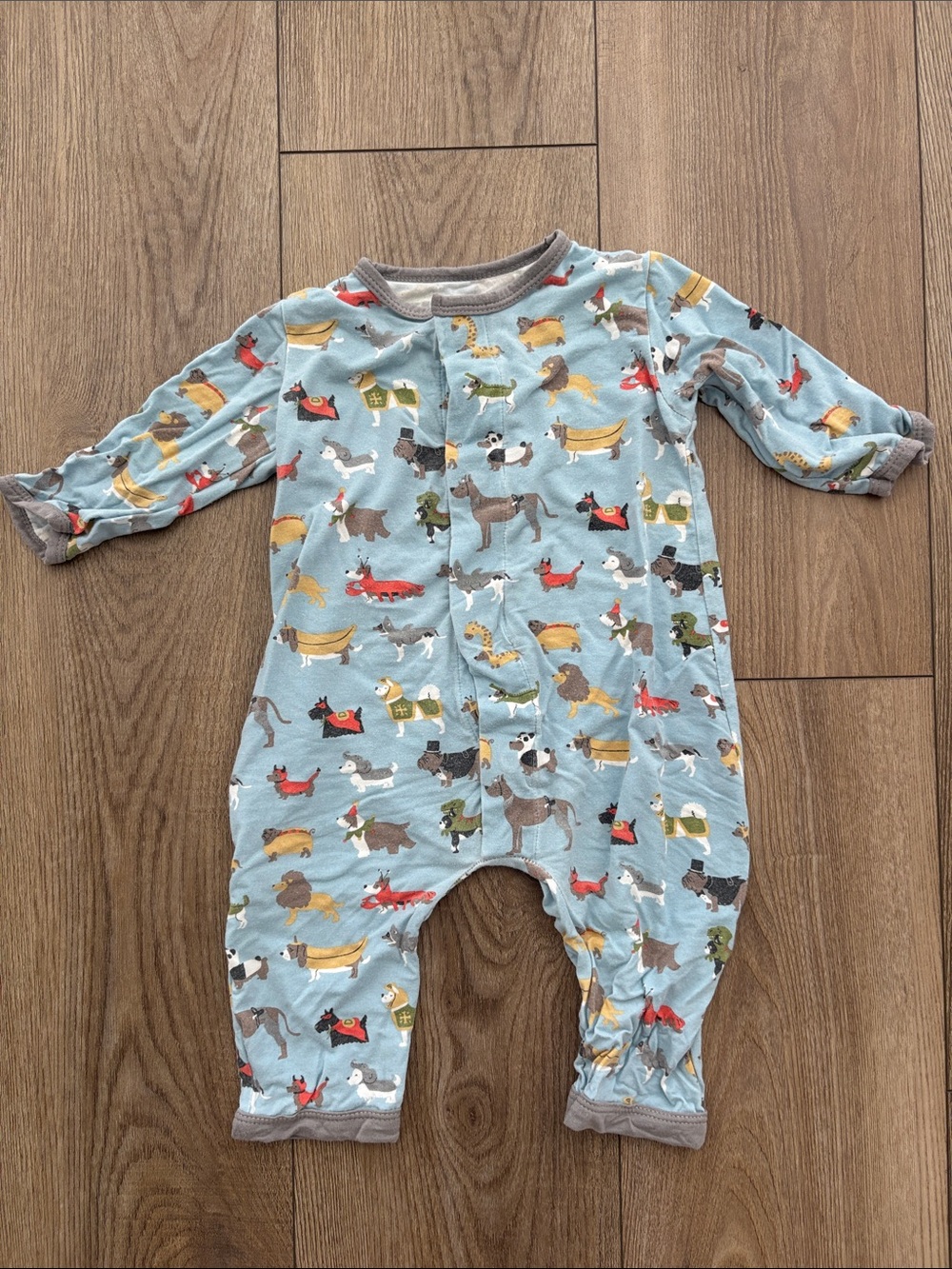 Magnetic Me Light Blue Dog-Print Footie